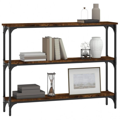 Konsolbord 100x22,5x75 cm konstrueret træ røget egetræsfarve