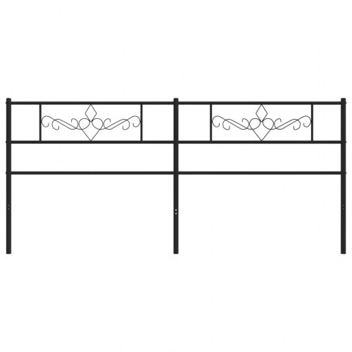 Sengegavl 180 cm metal sort