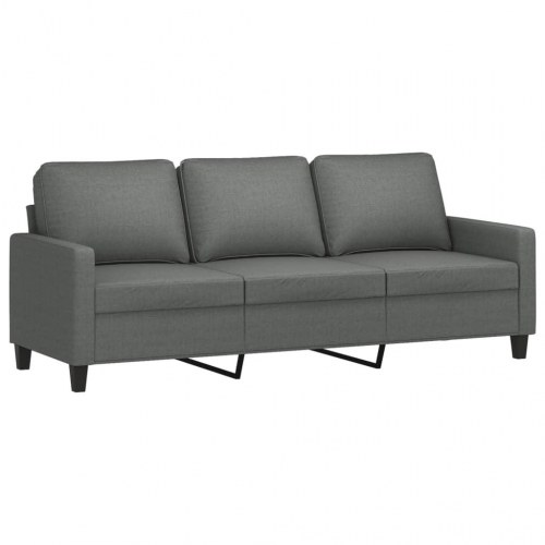 3-personers sofa i stof - mørkegrå, sædebredde 180 cm