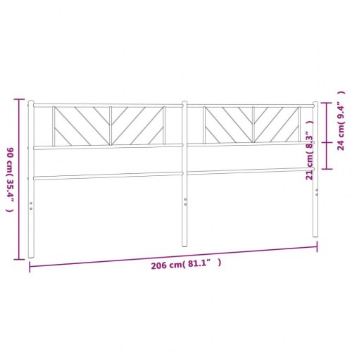 Sengegavl i metal 200 cm - hvid
