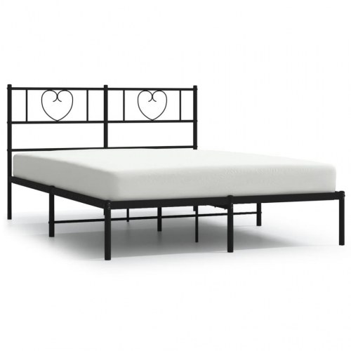 Sengeramme med sengegavl i metal 120 x 200 cm - sort