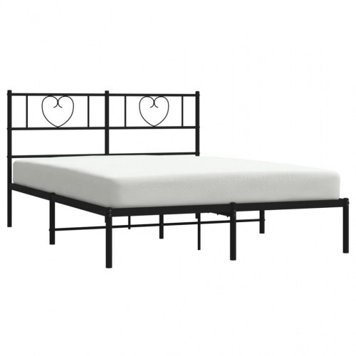 Sengeramme med sengegavl i metal 120 x 200 cm - sort