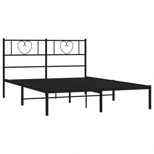 Sengeramme med sengegavl i metal 120 x 200 cm - sort