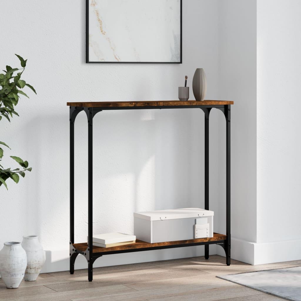 Konsolbord 75 × 22,5 × 75 cm - konstrueret træ i røget egetræsfarve