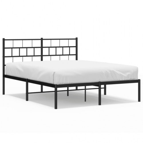 Sengeramme med sengegavl 160x200 cm metal sort