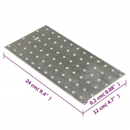Perforerede plader 20 stk. 2 mm 240x120 mm galvaniseret stål