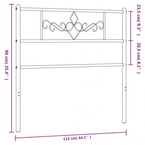 Sengegavl i metal 107 cm - hvid, klassisk udskiftning