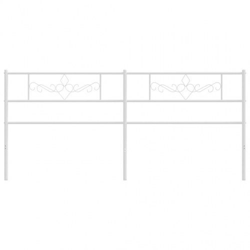 Sengegavl i metal 180 cm - hvid, klassisk design