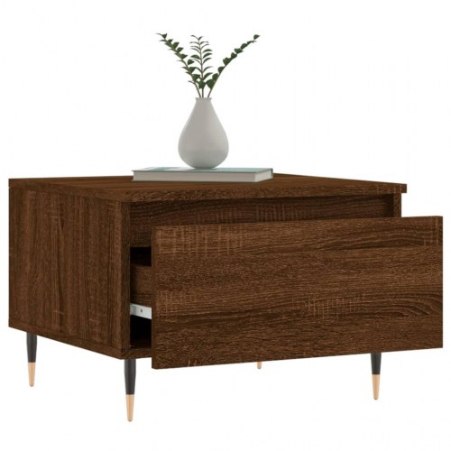 Sofabord 50x46x35 cm konstrueret træ brun egetræsfarve