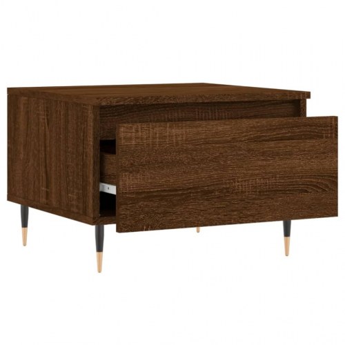 Sofabord 50x46x35 cm konstrueret træ brun egetræsfarve