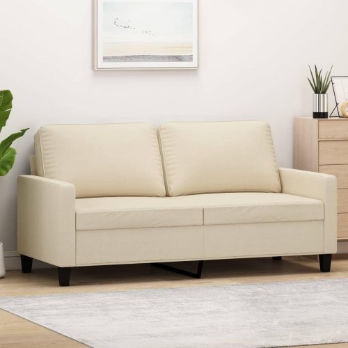 2-personers sofa i stof - cremefarvet, sædebredde 140 cm
