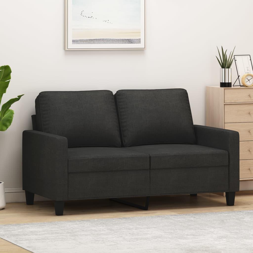 2 Personers Sofa 120 Cm Stof Sort