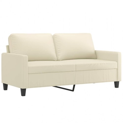2-personers sofa i kunstlæder - cremefarvet, sædebredde 140 cm