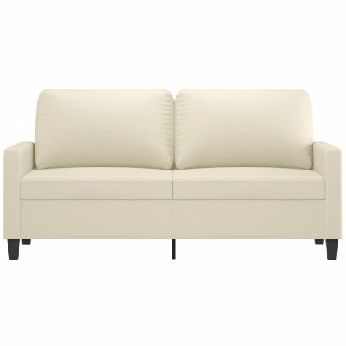 2-personers sofa i kunstlæder - cremefarvet, sædebredde 140 cm