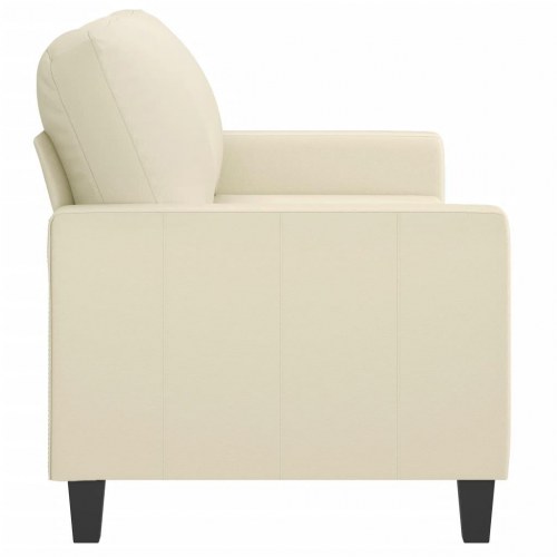 2-personers sofa i kunstlæder - cremefarvet, sædebredde 140 cm