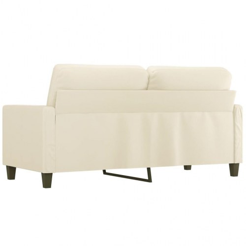 2-personers sofa i kunstlæder - cremefarvet, sædebredde 140 cm