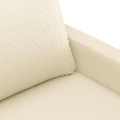 2-personers sofa i kunstlæder - cremefarvet, sædebredde 140 cm