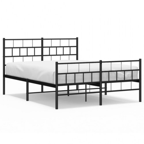 Sengeramme i metal med sengegavl og fodgærde 120×190 cm - sort