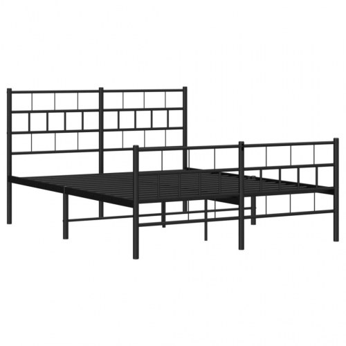 Sengeramme i metal med sengegavl og fodgærde 120×190 cm - sort