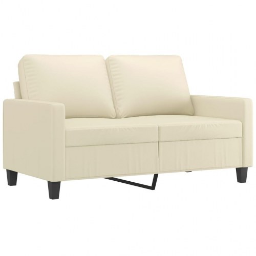 2-personers sofa i kunstlæder, 120 cm - cremefarvet