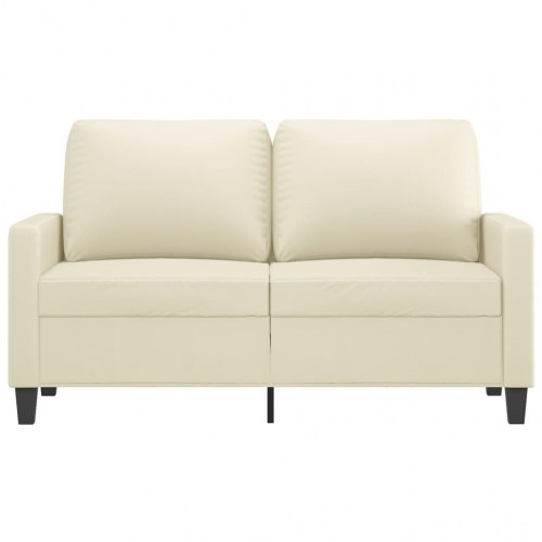 2-personers sofa i kunstlæder, 120 cm - cremefarvet