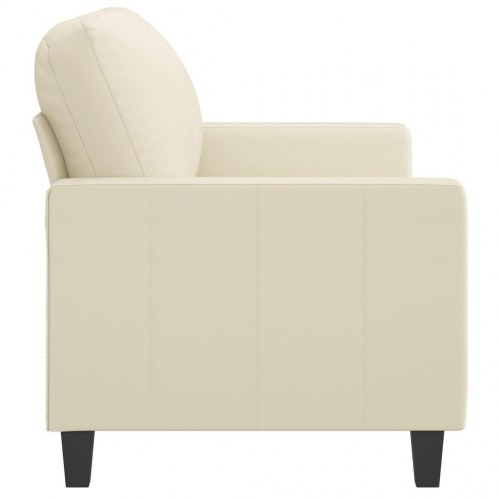 2-personers sofa i kunstlæder, 120 cm - cremefarvet