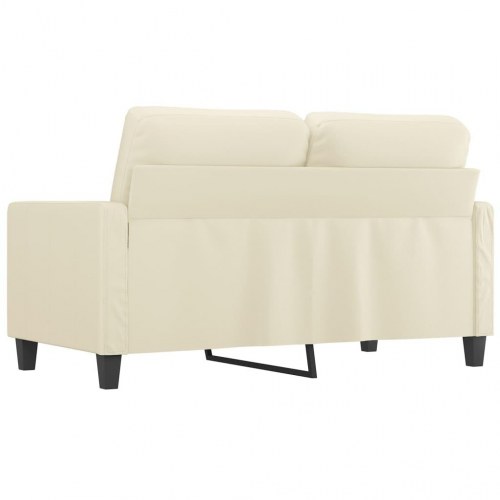 2-personers sofa i kunstlæder, 120 cm - cremefarvet