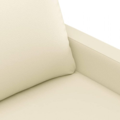 2-personers sofa i kunstlæder, 120 cm - cremefarvet