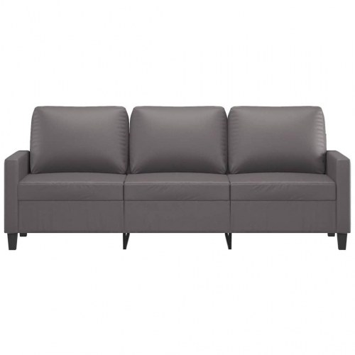 3-personers sofa 180 cm i gråt kunstlæder