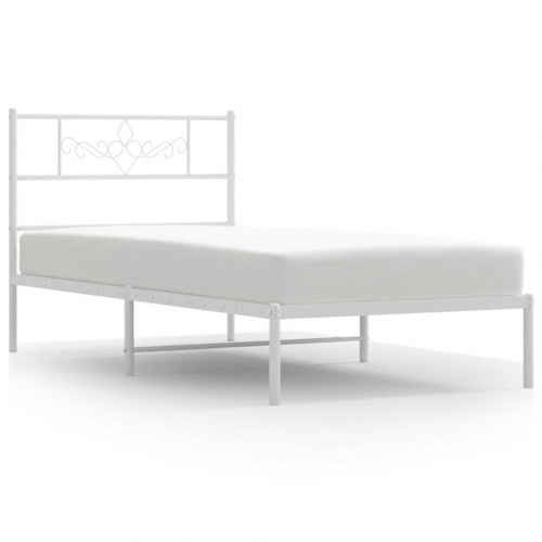 Sengeramme med sengegavl 100x200 cm - hvid