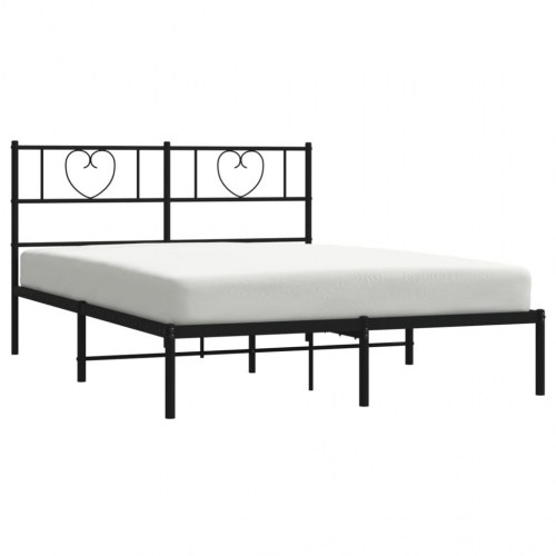Sengeramme med sengegavl i metal - 120 x 190 cm, sort