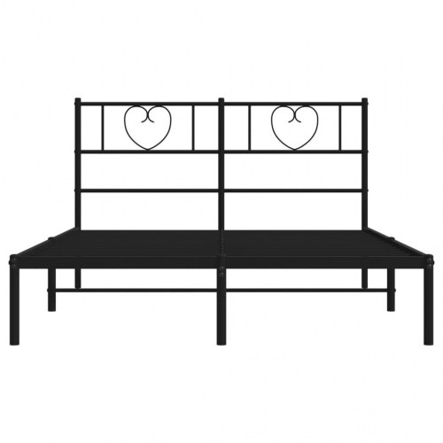 Sengeramme med sengegavl i metal - 120 x 190 cm, sort
