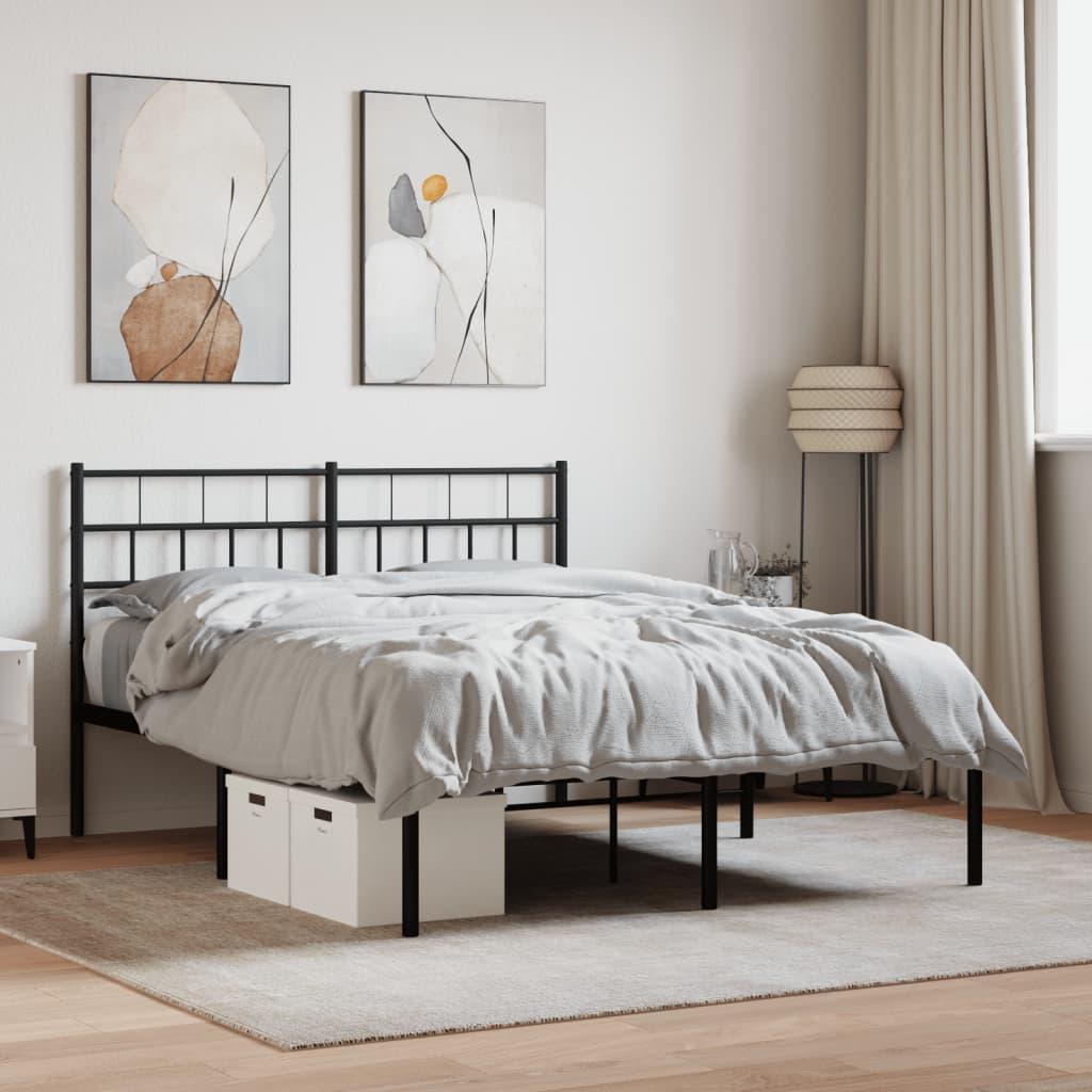 Sengeramme med sengegavl 120x190 cm metal sort