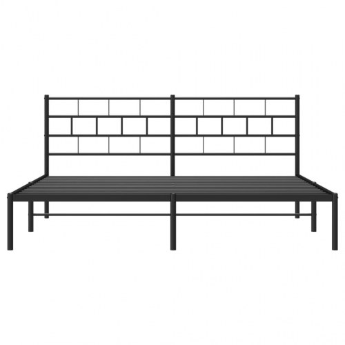 Sengeramme med sengegavl 180×200 cm - metal, sort