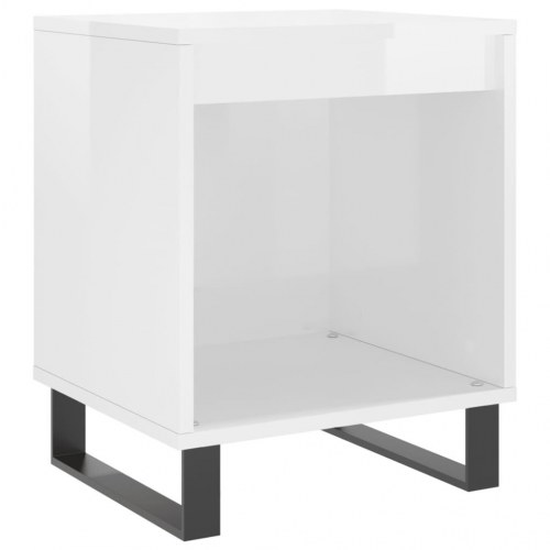 Sengeskab 40x35x50 cm konstrueret træ hvid højglans