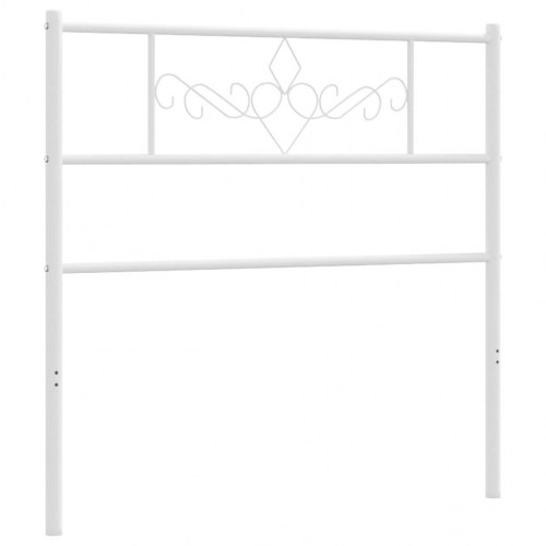 Sengegavl i metal 100 cm - hvid, klassisk design