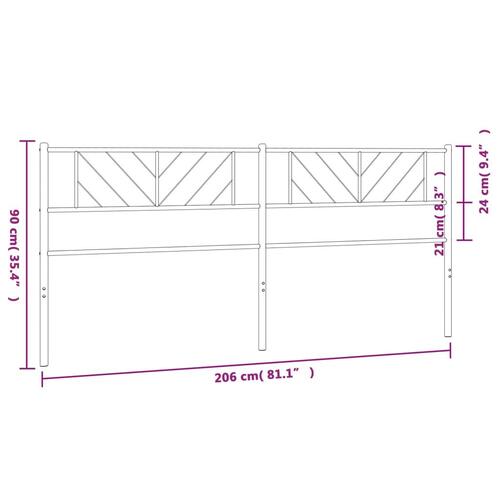 Sengegavl 200 cm metal sort