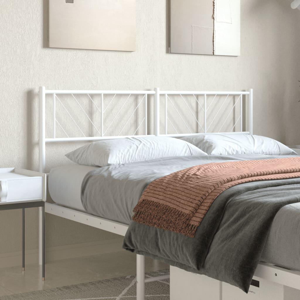 Sengegavl i metal 150 cm - hvid, klassisk design