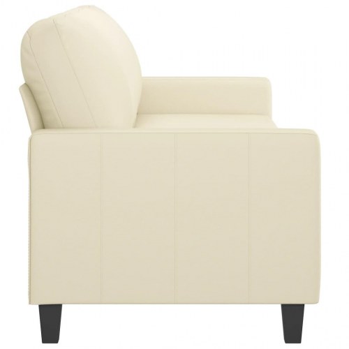 3-personers sofa 180 cm kunstlæder cremefarvet