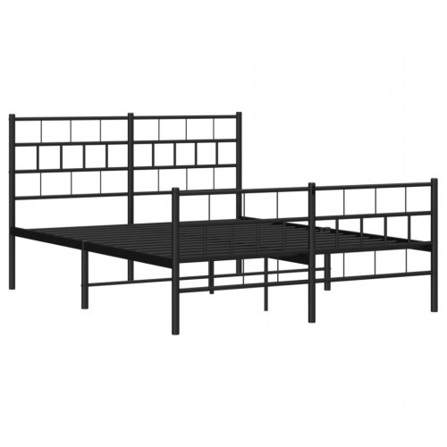 Sengeramme i metal med gavl og fodgærde 120×200 cm - sort