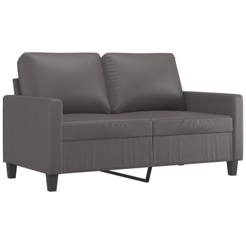 2-personers sofa i kunstlæder - grå, sædebredde 120 cm