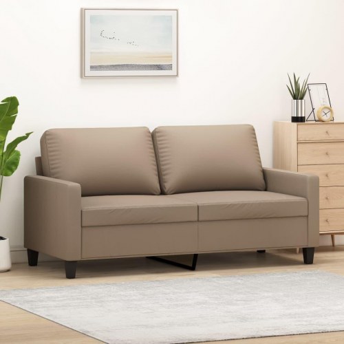 2-personers sofa i kunstlæder - cappuccino, sædebredde 140 cm