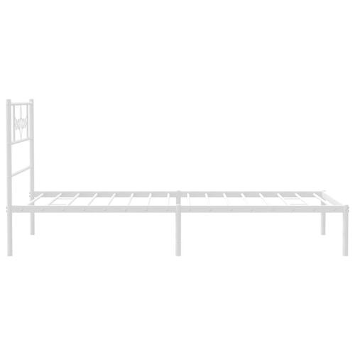 Sengeramme med sengegavl 90x200 cm metal hvid