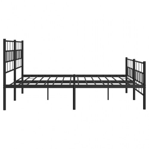 Sengeramme med sengegavl og fodgærde 183×213 cm - metal, sort