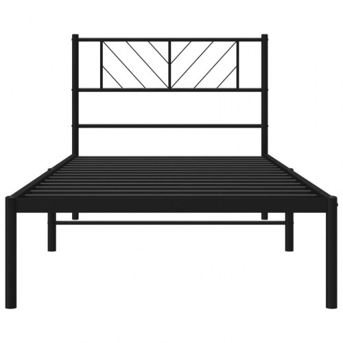 Sengeramme med sengegavl 90 x 200 cm - sort