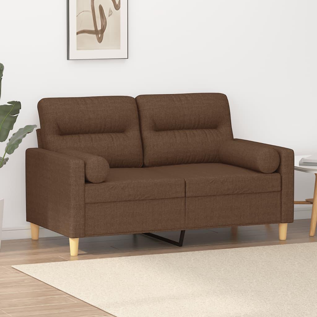 3-Personers Sofa Med Pyntepuder Stof - 120 cm / Brun