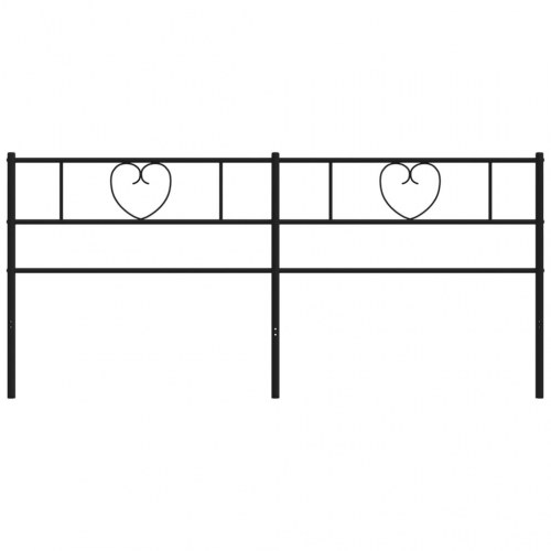 Sengegavl 200 cm metal sort