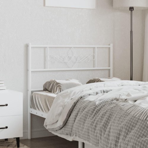 Sengegavl i metal 75 cm - hvid, klassisk design