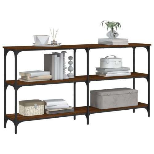 Konsolbord 150x29x75 cm konstrueret træ brun egetræ