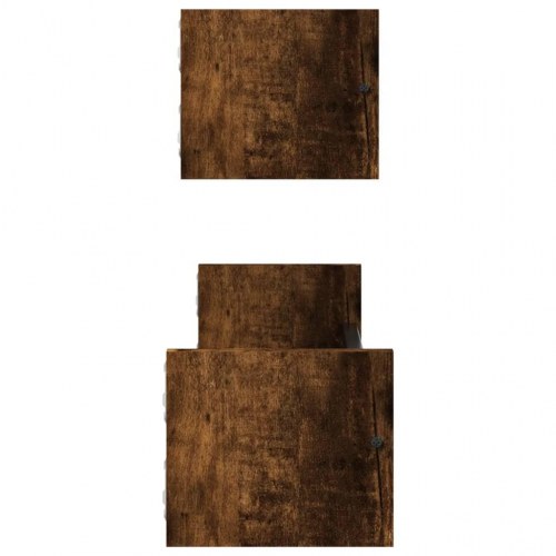 Væghylder med stænger 2 stk. 60x16x14 cm røget egetræsfarve